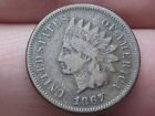 1867 Indian Head Cent Penny- Fine/VF Details