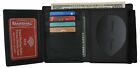 Police Wallet with Badge Holder RFID Genuine Leather Badge Trifold ID Wallet