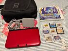 MINT Red Nintendo 3DS XL with official case + Pokemon and Harvest Moon games!!