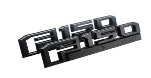 2Pc Fits 2015-2018 F-1-5-0 Ecobeast Emblems Front Fender Badges OEM Black (For: F-150 XLT)