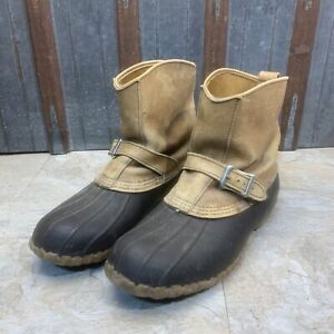 Vintage LL Bean Maine Duck Boots Made in USA RARE 70s Leather Boots Size 9