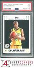 2007 TOPPS ROOKIE CARD #2 KEVIN DURANT RC PSA 7