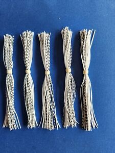 5 silicone Skirt White/White Fish Scale  5-92-292 Lure Spinnerbait Bass Tackle