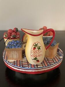 Old Virginia Candle Co Summer Berries & Pitcher Candle Capper- USED- READ