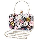 Selighting Colorful Flower Clutch Purse Women Evening Bag Beaded Pearl Purse