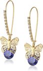 US Seller Betsey Johnson CZ Butterfly Dangle Earrings