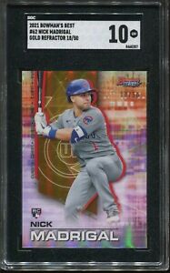 SGC 10 2021 Topps Bowman's Best Gold Nick Madrigal /50 #62 Chicago Cubs RC