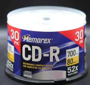 Memorex CD-R 52x 700MB 80 min Recordable Discs Music Data Sealed 30 pack NEW