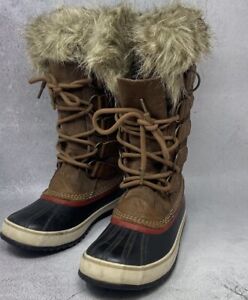 Sorel Womens Joan Of Arctic Waterproof Winter Snow Boots Faux Fur NL2429 Sz 9 M