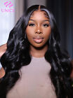 UNice Mongolian Body Wave 3 Bundles with Lace Closure Wavy Human Hair Extensions