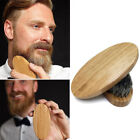 Men Boar Bristle Beard Brush Round Wood Handle Mustache Comb