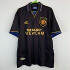 Manchester United 1993-1995 Vintage Away Football Shirt Soccer Jersey Black sz L