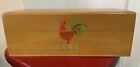 NEVCO Vintage Wooden Recipe Box Rooster Image 12” Long
