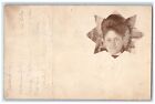 1906 Pretty Woman Head Fairfield Maine ME Posted Antique RPPC Photo Postcard