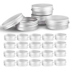 New ListingRound Silver Aluminum Metal Tin Storage Jar Containers with Secure