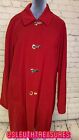 Beautiful Women’s London Fog Red Trench Coat Silver Buckle Closure Size L