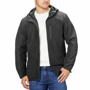 Reebok Men's Hybrid Softshell Fleece Hooded Jacket  (Black, Large) NWT