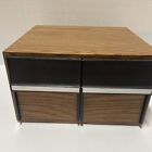 Vintage Faux Wood 36 CD 2 Drawer Compact Disc Storage Case Cabinet Very nice