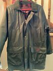 Men's Vtg WOOLRICH Waxed Cotton/Wool Lined  Trench Coat Made in USA Size M