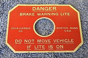 NOS vintage BRAKE WARNING LIGHT BEZEL Chevy/GMC Ford Dodge old car hot rod auto (For: 1962 Chevrolet)