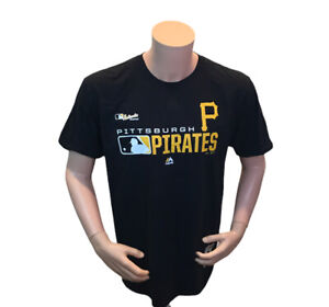 NWT Majestic MLB Pittsburgh Pirates Men's Short Sleeve Tee Black Cotton L XL 2XL