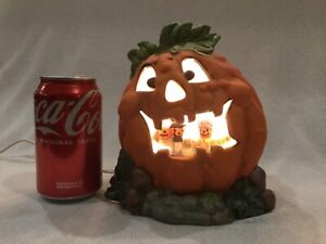 New ListingVintage Brinns Lighted Jack O Lantern Pumpkin with Trick or Treaters Inside