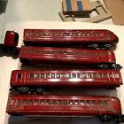 LIONEL Prewar -  O Gauge:  4 Red Rail Chief Passenger Cars 1-792, 2-793 & 1-794