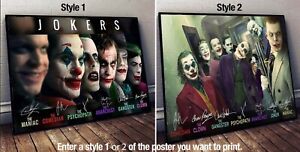 Joker Movie Phoenix Joker and Ledger Joker Signature Poster