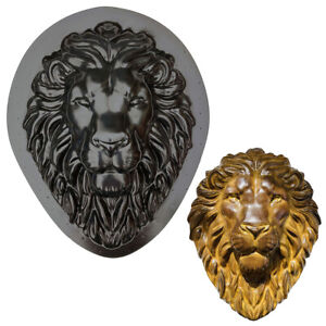 AUTUMN Lion's Head Garden Decor Mold, Concrete Cement Lion's Face Plaque Mold