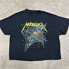 Vintage 90s Metallica Pushead Tour Band Tee Black Cropped T Shirt Size X-Large
