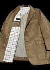 CORNELIANI ID - 44 R - Solid Brown Polyester (Suede Like) Sport Coat Blazer