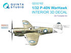 QTSQD32162 1:32 Quinta Studio Interior 3D Decal - P-40N Warhawk (TRP kit)