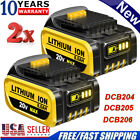 2 Pack 20V For DeWalt 20 Volt Max XR 8.0AH Lithium Ion Battery DCB206-2 DCB205-2