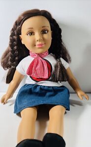 My Twin Doll Style City Toy 18” Doll Brown Hair Brown Eyes Light Brown Skin