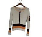 Qing Qing Fashion Women’s Top Sz S Colorblock Pulover Buttons Long Sleeve