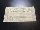 1861 State of North Carolina $2 Obsolete CSA Note NC Old Civil War Era Currency