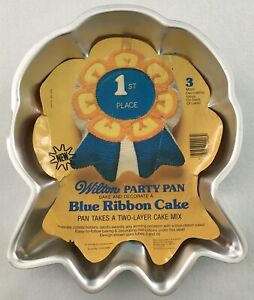 Vtg Wilton Blue Ribbon Cake Pan w/Insert #502-2286 1979 Bridal Bouquet 1st Place