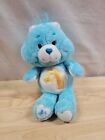 Vintage Care Bears Wish Bear Plush Doll Blue Star Rainbow Belly Badge TLC 1983