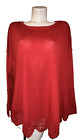 INDIGO THREAD CO. Top Women's Size XL Rust Knit Lace Trim/Hem LS Tunic Shirt