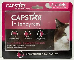 Capstar Nitenpyram 11.4mg 6 Tablets For Cats 2-25 LBS EXPIRES 07/24+