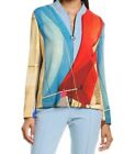 Akris Punto Jacket Mainsail Print Full Zip Multicolor Stretch Womans Size 8
