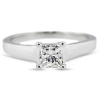 0.50ct D VS2 Princess Natural Diamond 14K Gold Solitaire Engagement Ring