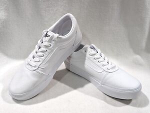 Vans Girl's Ward Platform White Canvas Skate Shoes - Size 6 NWB