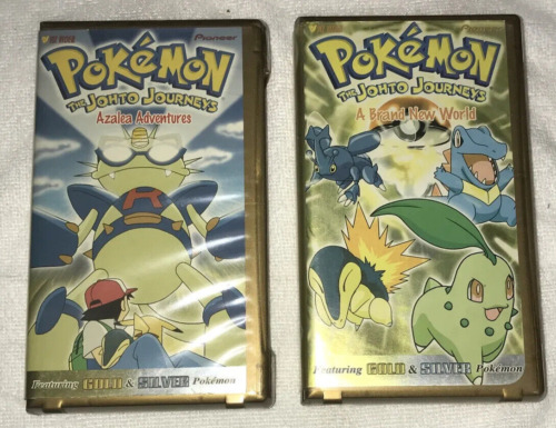 x2 Lot Pokémon Johto Journeys VHS GOLD Cases New World Azalea Adventures