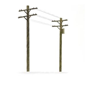 Telephone Pole Kit (12-Pack), HO Scale, By Scientific