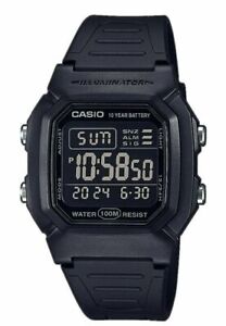 Casio W800H-1BV, Digital Watch, Resin Band, Stopwatch, Alarm, 10 Year Battery