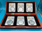 2021 Morgan and Peace Dollar NGC MS70 100th Ann. 1st Releases 6 Coin Set +  Case