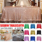 Xmas Sequin Table Cloth Glitter Banquet Wedding Party Tablecloth Cover Decor
