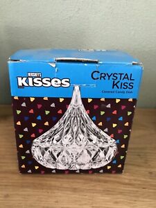 Crystal Glass Hershey Kiss Shaped Candy Dish Box with Lid K10