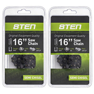 Chainsaw Chain for Stihl MS170 MS180 017 019 023 16 Inch .043 3/8 LP 55DL 2 Pack